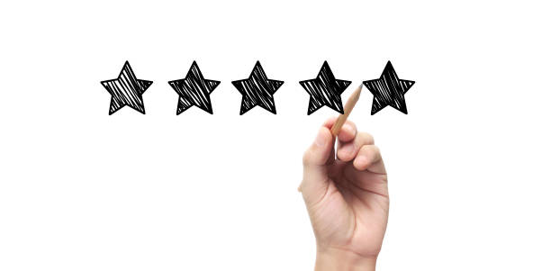 istock Hand draw five star rating. evaluation and review concepts 1262665832