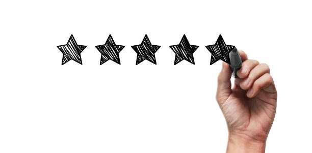 istock Hand draw five star rating. evaluation and review concepts 1262665840