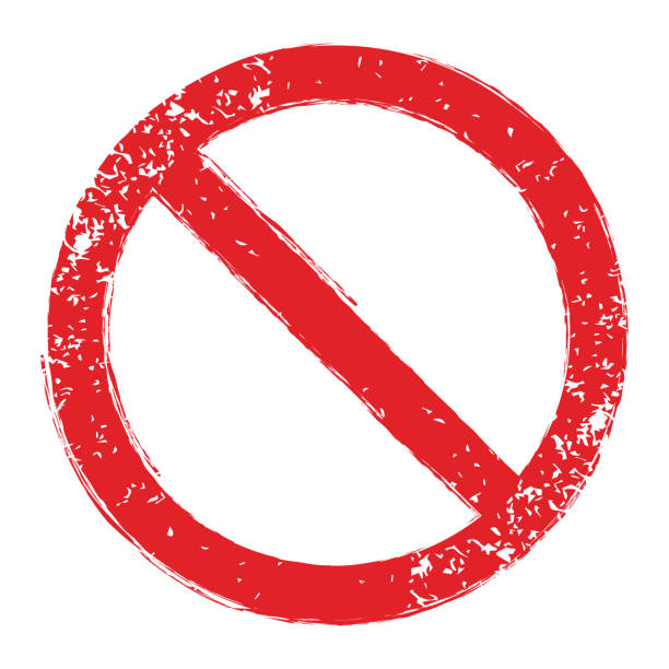 istock No sign grunge Red prohibition sign icon. Vector illustration image. Isolated on white background. 1262670546
