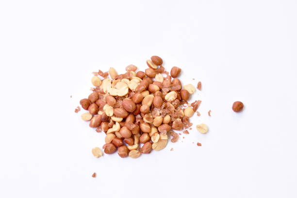istock baked salty red peel peanut arranging on white background 1262681550