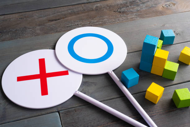 istock OK marks and bad marks,graph made from wooden toy blocks 1262687141