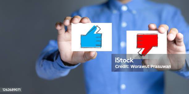 Like Or Dislike Customer Service Experience And Satisfaction Survey Concept Stock Photo - Download Image Now