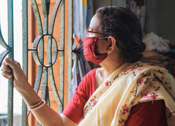 An Indian woman inside her house during lockdown in Kolkata