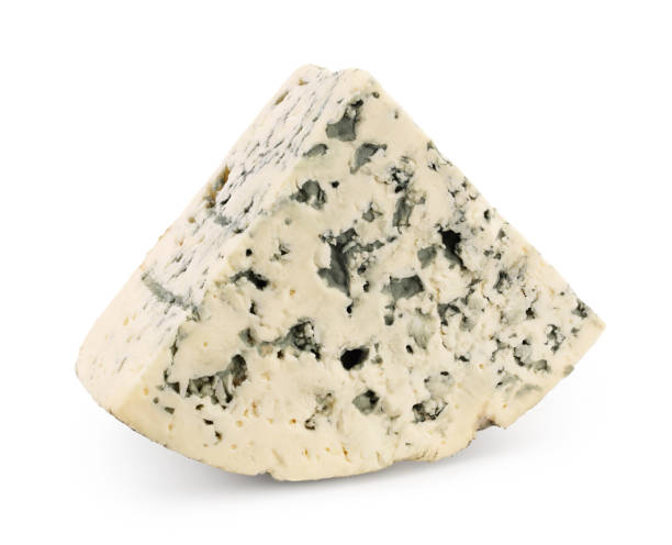 istock Blue cheese isolated on white background with clipping path and full depth of field. 1262693957