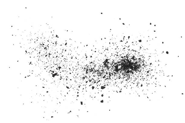 istock Pile of coal carbon or charcoal dust isolated on white background 1262693988