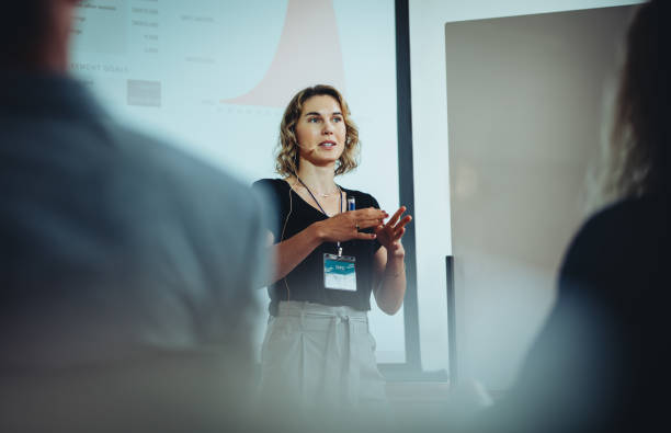 istock Entrepreneur discussing business ideas in a conference 1262697005