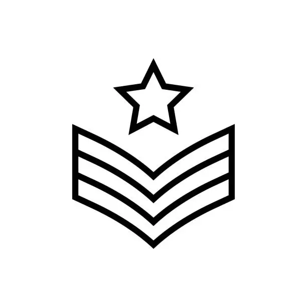 Vector illustration of Military rank icon trendy flat design