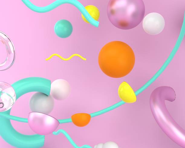 istock 3d rendered illustration with flying geometric shapes 1262699705