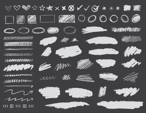Vector illustration of Chalkboard Scribble Design Elements