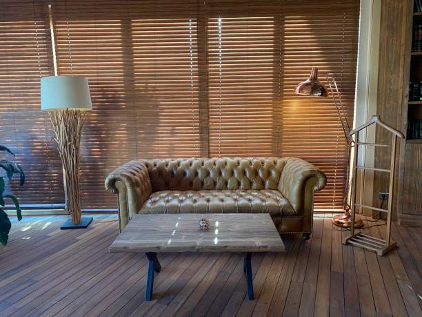 istock Wooden coffee table and armchair 1262706028