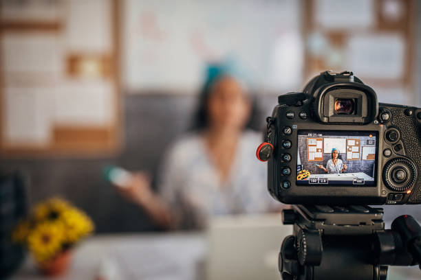 istock One young female professor holding online class for e-learning students 1262721441