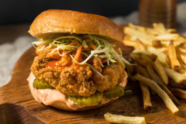 istock Homemade Spicy Fried Chicken Sandwich 1262756683