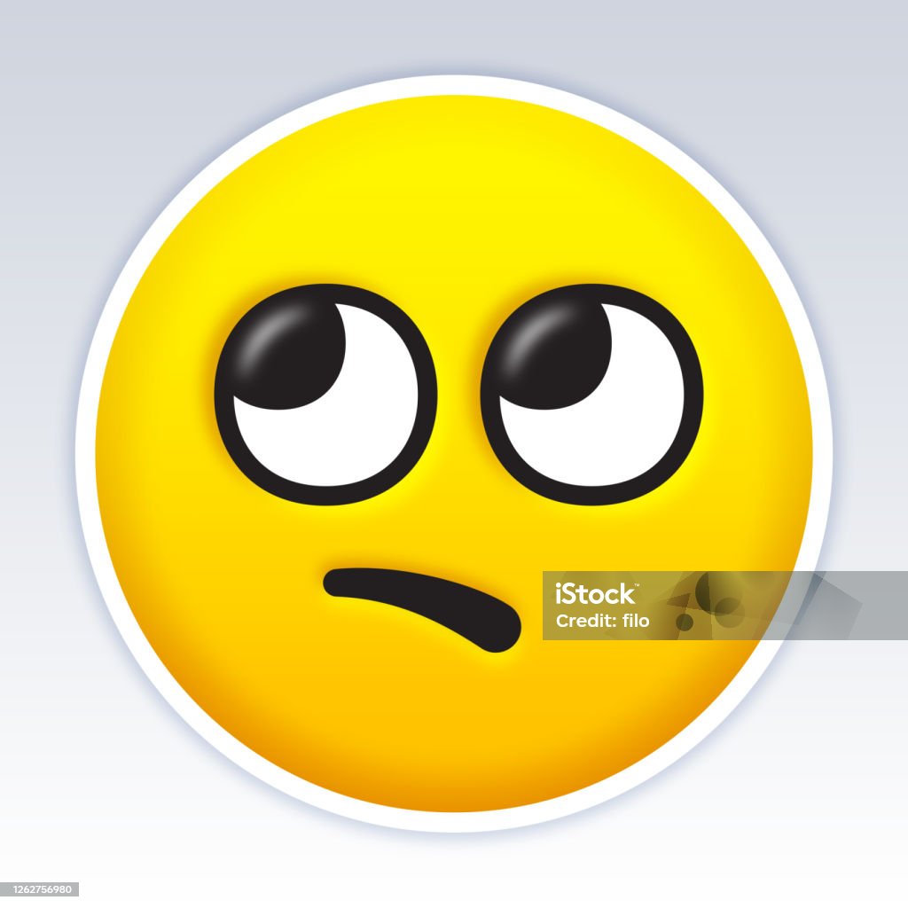 Sarcastic Eye Rolling Emoji Stock Illustration - Download Image ...