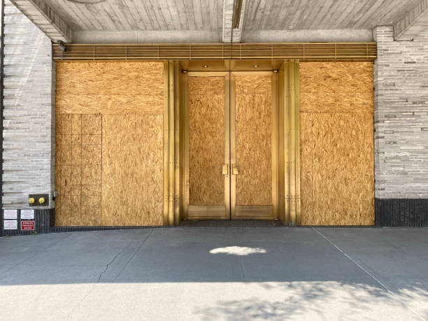 istock Boarded store in New York 1262762487