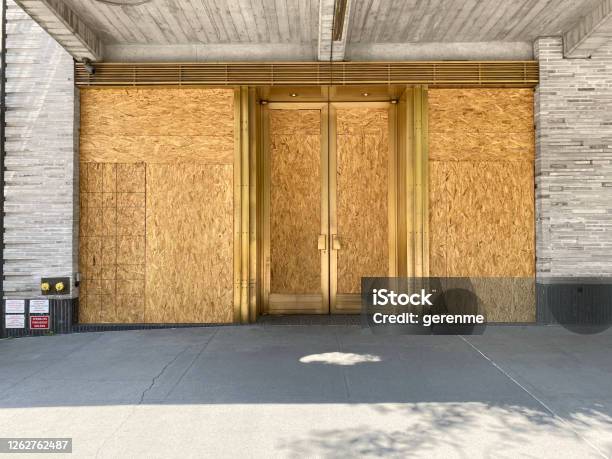Boarded Store In New York Stock Photo - Download Image Now - New York City, Store, Boarded Up