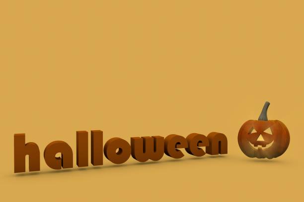 istock 3D Halloween Text On Yellow Background 1262762928