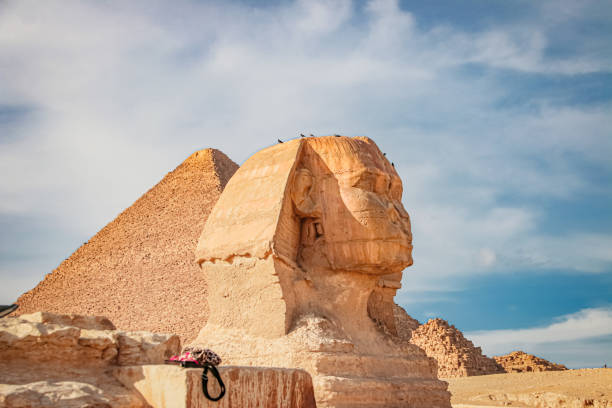 istock Ancient sphinx and pyramids, symbol of Egypt 1262767103