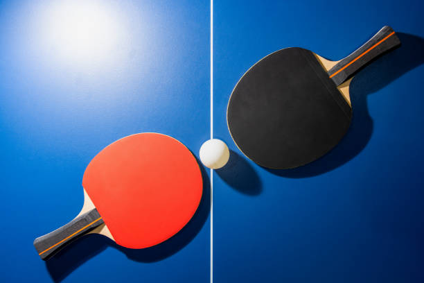 istock Top view black and red table tennis racket 1262768798