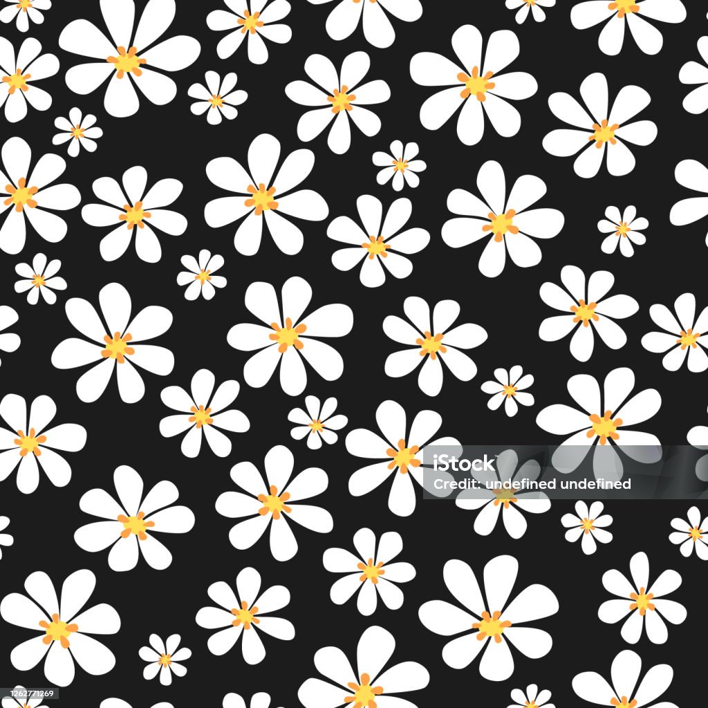Vector Seamless Floral Pattern From Chamomile Cute Simple Design For  Wallpaper Fabric Textile Wrapping Paper Stock Illustration - Download Image  Now - iStock