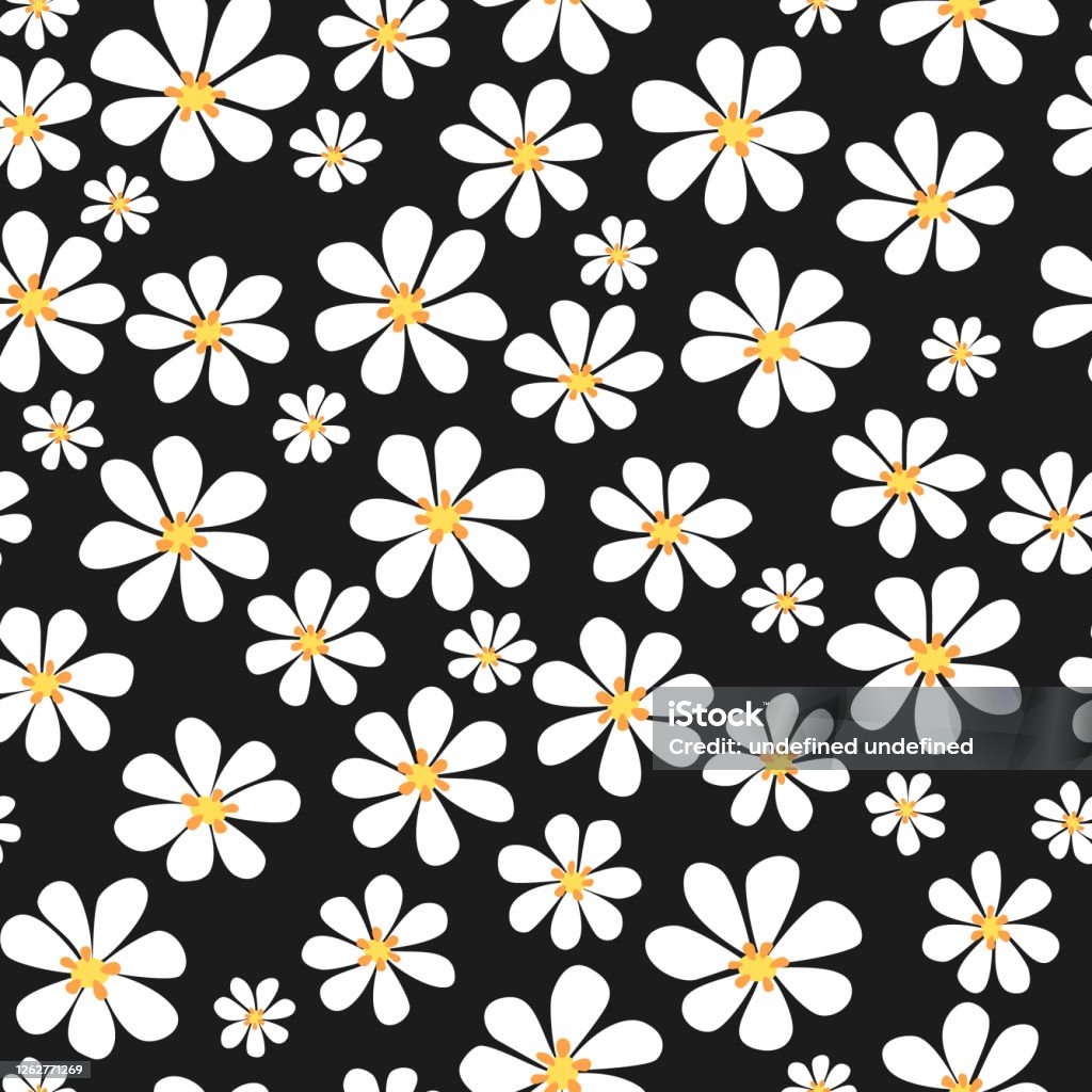 Vector Seamless Floral Pattern From Chamomile Cute Simple Design For Wallpaper Fabric Textile Wrapping Paper Stock Illustration - Download Image Now - iStock Vector Seamless Floral Pattern From Chamomile Cute Simple Design For Wallpaper Fabric Textile Wrapping Paper Stock Illustration - Download Image Now - iStock