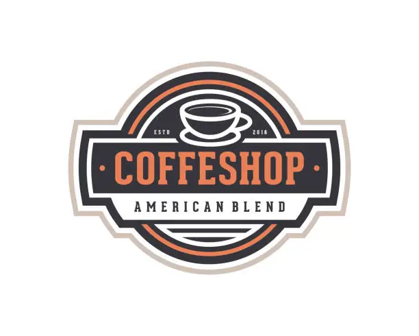 Vector illustration of Coffee Shop Emblem Template