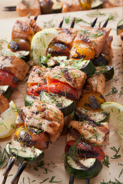istock BBQ Salmon Skewers with Zucchini and Tomatoes 1262783736