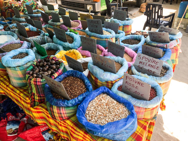 Spices , market Guadeloupe