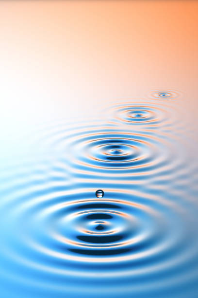 gouttes d’eau - rendu 3d - illustration - ripple concentric wave water photos et images de collection