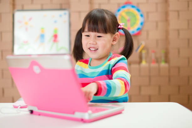istock young girl using laptop for online learning during lockdown time 1262792410