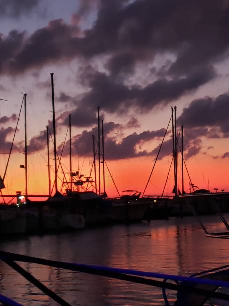 istock Sunset at the marina 1262793596