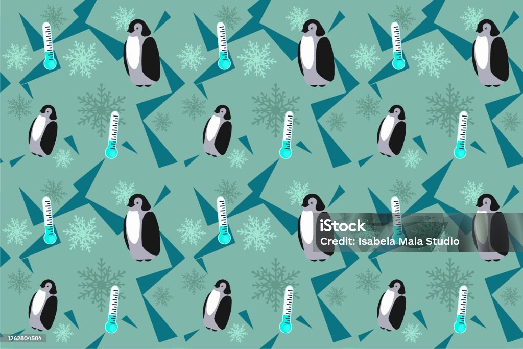 Cute Penguin Wallpaper Stock Illustration - Download Image Now - Christmas,  Seamless Pattern, Penguin - iStock