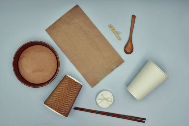 istock Eco-friendly and biodegradable disposable tableware. Environment protection. Takeaway food. 1262816817