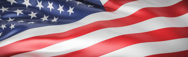 hermosa ola de bandera americana de cerca para el día de los caídos o 4 de julio en el fondo del banner con el espacio de copia.,3d modelo e ilustración. - fourth dimension fotos fotografías e imágenes de stock