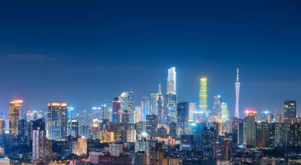 istock Guangzhou skyline from Baiyun moutain top 1262833843