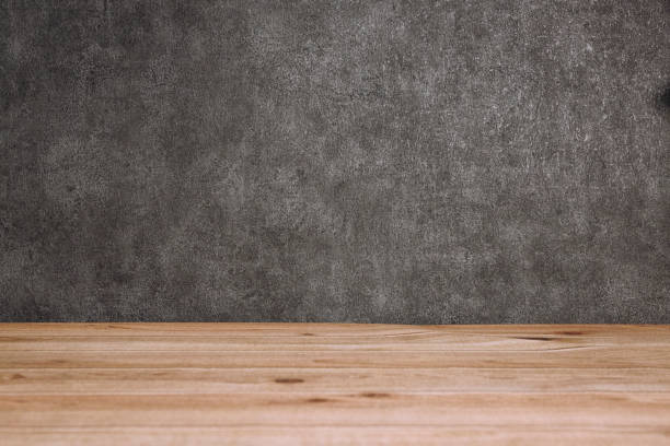Concrete wall and wooden chic background