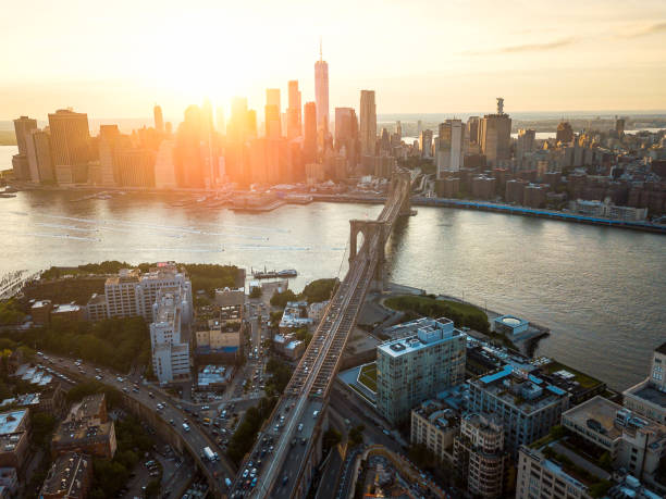 istock Sunset at Brooklyn bridge overlooking downtown Manhattan 1262842247
