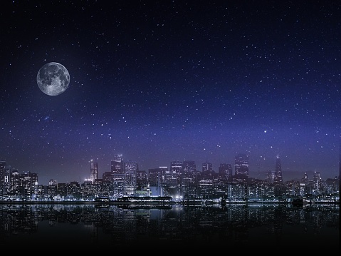 Dramatic sky above the urban skyline - digitally manipulated image