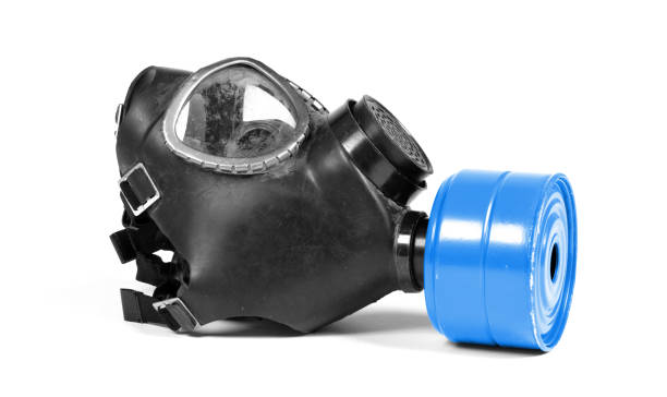 istock Vintage gasmask isolated on a white background - Blue filter 1262878968