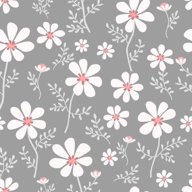 Seamless Floral Pattern From Chamomile Cute Simple Design For Wallpaper  Fabric Textile Wrapping Paper Stock Illustration - Download Image Now -  iStock