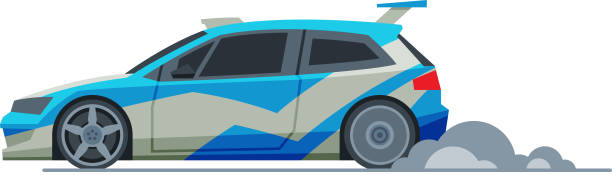 istock Sport Racing Car, Side View, Fast Motor Racing Vehicle Vector Illustration on White Background 1262893245