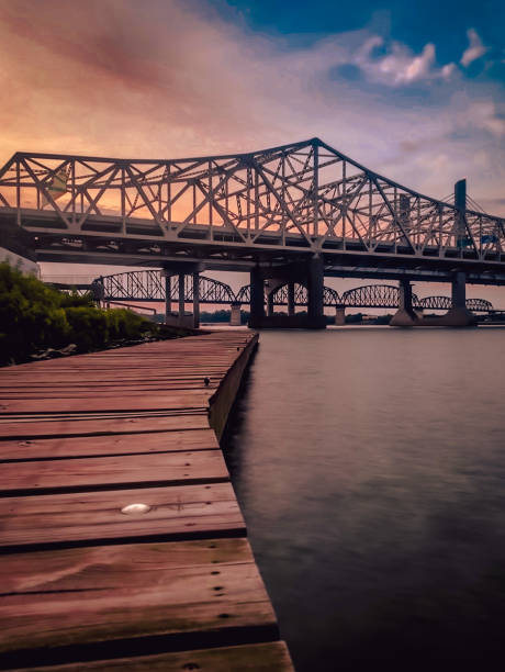 Sunrise at the Ohio River in Louisville Kentucky