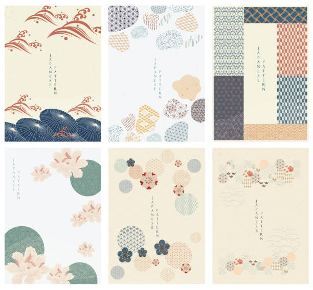 Japanese template vector. Geometric background. Umbrella, and abstract elements. Paper wallpaper in Chinese style. Natural luxury texture Japanese template vector. Geometric background. Umbrella, and abstract elements. Paper wallpaper in Chinese style. Natural luxury texture asia illustrations stock illustrations