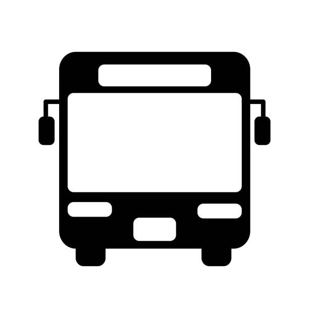 ilustraciones, imágenes clip art, dibujos animados e iconos de stock de material de ilustración de icono de bus / vector - shuttle bus vector isolated on white bus
