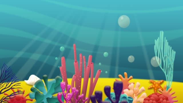 Colorful sea bottom. Underwater scenery stock video. Deep blue ocean Coral reef. Tropical sea and coral reef. Stock video