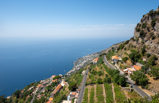 high point of view of Cliffs in Amalfi Coast roads