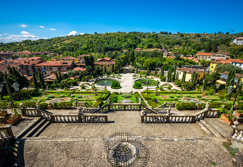 Collodi, Tuscany, Italy - August 12, 2017: Historic Garden Garzoni in Collodi, in the municipality of Pescia, province of Pistoia in Tuscany, Italy