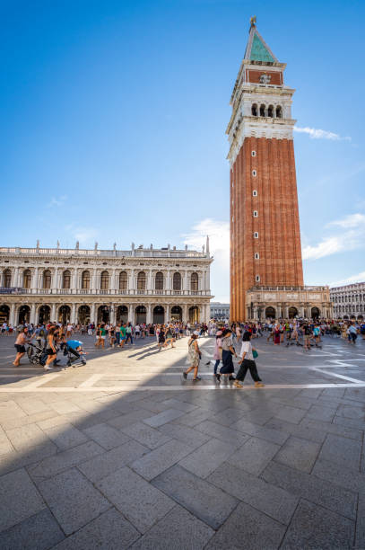 Venice, Italy - August 13, 2017: Crowds of tourist in Piazza San Marco in Venice