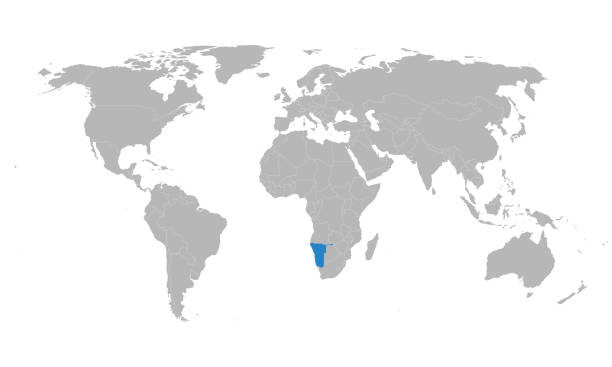 ナミビアは世界地図上で緑色を強調しました。 - map namibia vector travel locations点のイラスト素材／クリップアート素材／マンガ素材／アイコン素材