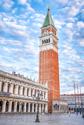 Scenic view of Piazza San Marco in Venice at sunrise