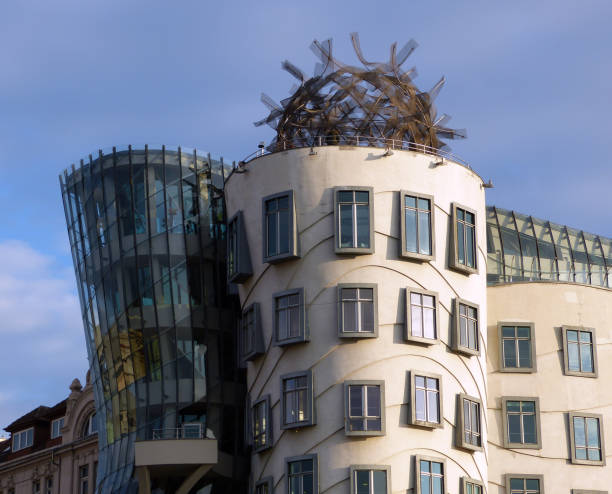 Dancing House in Prague, also called Ginger and Fred. Prague / Czech Republic - December 14, 2015 - Dancing House in Prague, also called Ginger and Fred. dancing house prague stock pictures, royalty-free photos & images